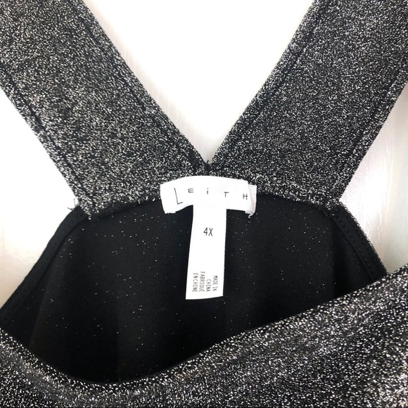 Leith Crop Dark Silver Metallic Tank Square Neck - Picture 5 of 6